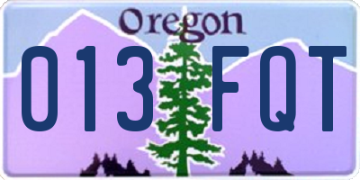 OR license plate 013FQT