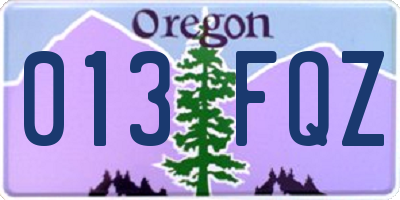 OR license plate 013FQZ