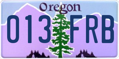 OR license plate 013FRB