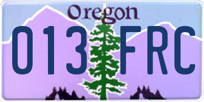 OR license plate 013FRC