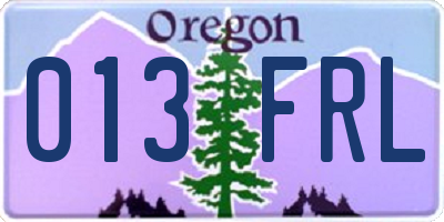 OR license plate 013FRL