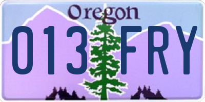 OR license plate 013FRY