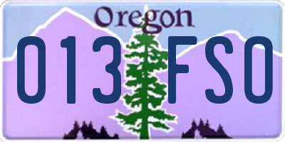 OR license plate 013FSO