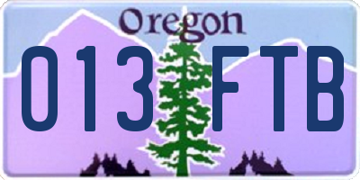 OR license plate 013FTB