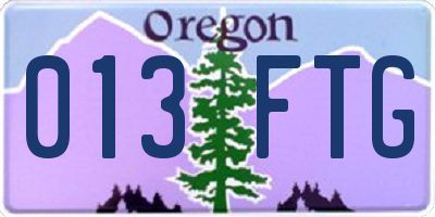 OR license plate 013FTG