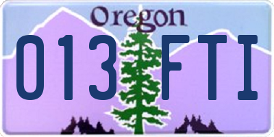 OR license plate 013FTI