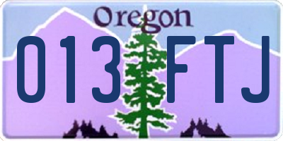 OR license plate 013FTJ