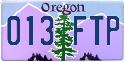 OR license plate 013FTP