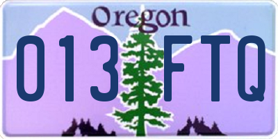 OR license plate 013FTQ