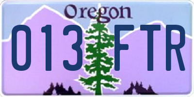 OR license plate 013FTR