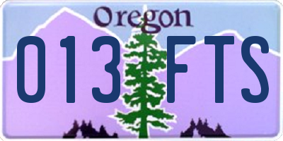 OR license plate 013FTS