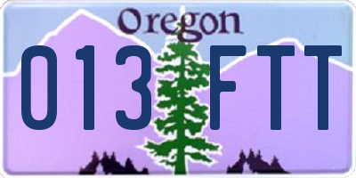 OR license plate 013FTT