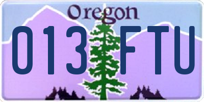 OR license plate 013FTU