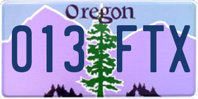 OR license plate 013FTX