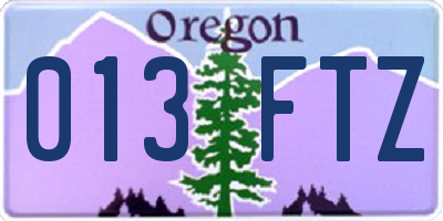 OR license plate 013FTZ