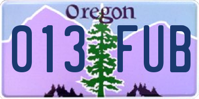 OR license plate 013FUB