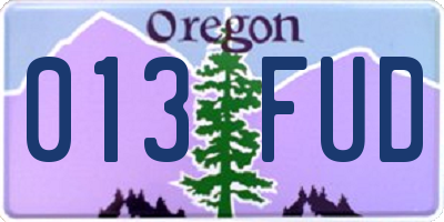 OR license plate 013FUD