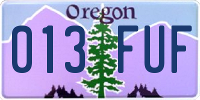 OR license plate 013FUF