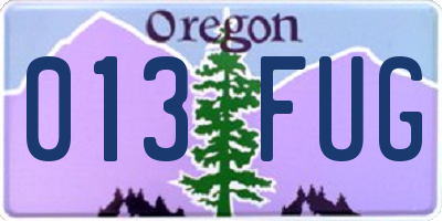OR license plate 013FUG