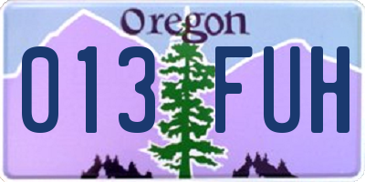 OR license plate 013FUH