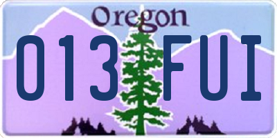 OR license plate 013FUI