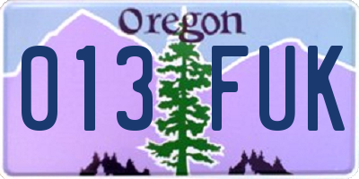 OR license plate 013FUK