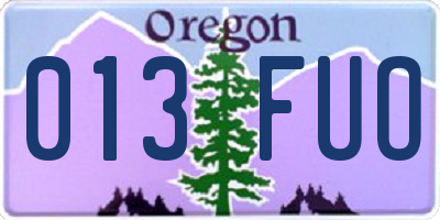 OR license plate 013FUO
