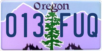 OR license plate 013FUQ
