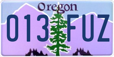 OR license plate 013FUZ