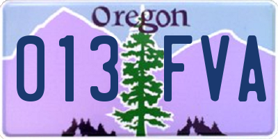 OR license plate 013FVA