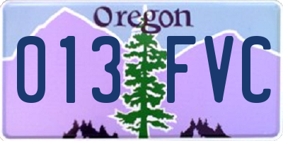 OR license plate 013FVC