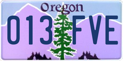 OR license plate 013FVE