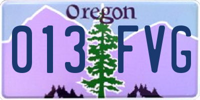 OR license plate 013FVG