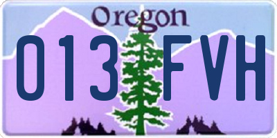 OR license plate 013FVH