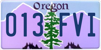 OR license plate 013FVI