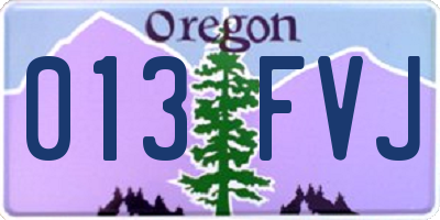 OR license plate 013FVJ