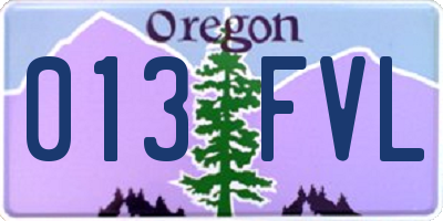 OR license plate 013FVL