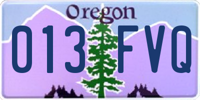 OR license plate 013FVQ