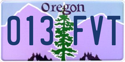 OR license plate 013FVT