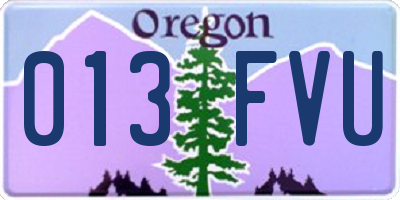 OR license plate 013FVU