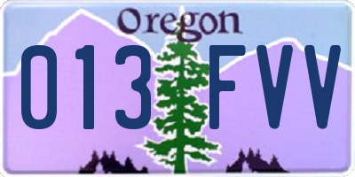 OR license plate 013FVV