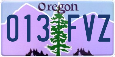 OR license plate 013FVZ