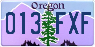 OR license plate 013FXF