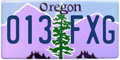 OR license plate 013FXG
