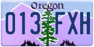 OR license plate 013FXH
