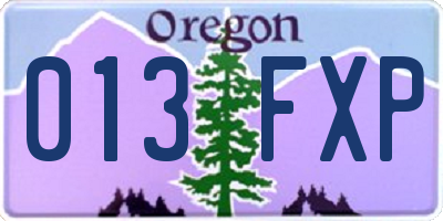 OR license plate 013FXP