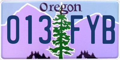 OR license plate 013FYB