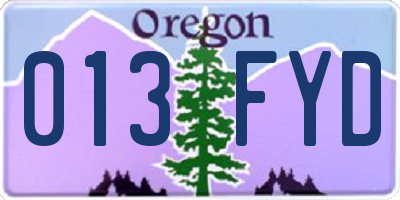 OR license plate 013FYD