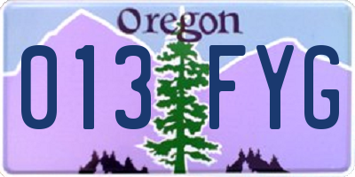 OR license plate 013FYG