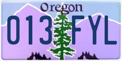 OR license plate 013FYL
